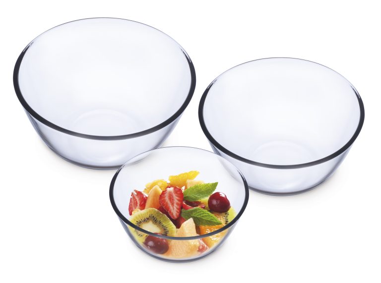 Simax - Glass Mixing Bowl Set, 0.5 qt, 1.4 qt, 2.7 qt, 3 Pc Set