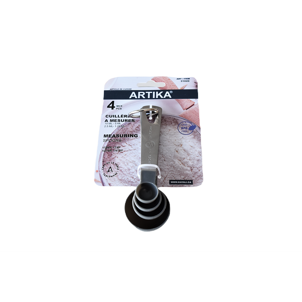 Artika - Measuring Spoons Set, 1/4 t, 1/2 t, 1 t, and 1/2 T, 1 T