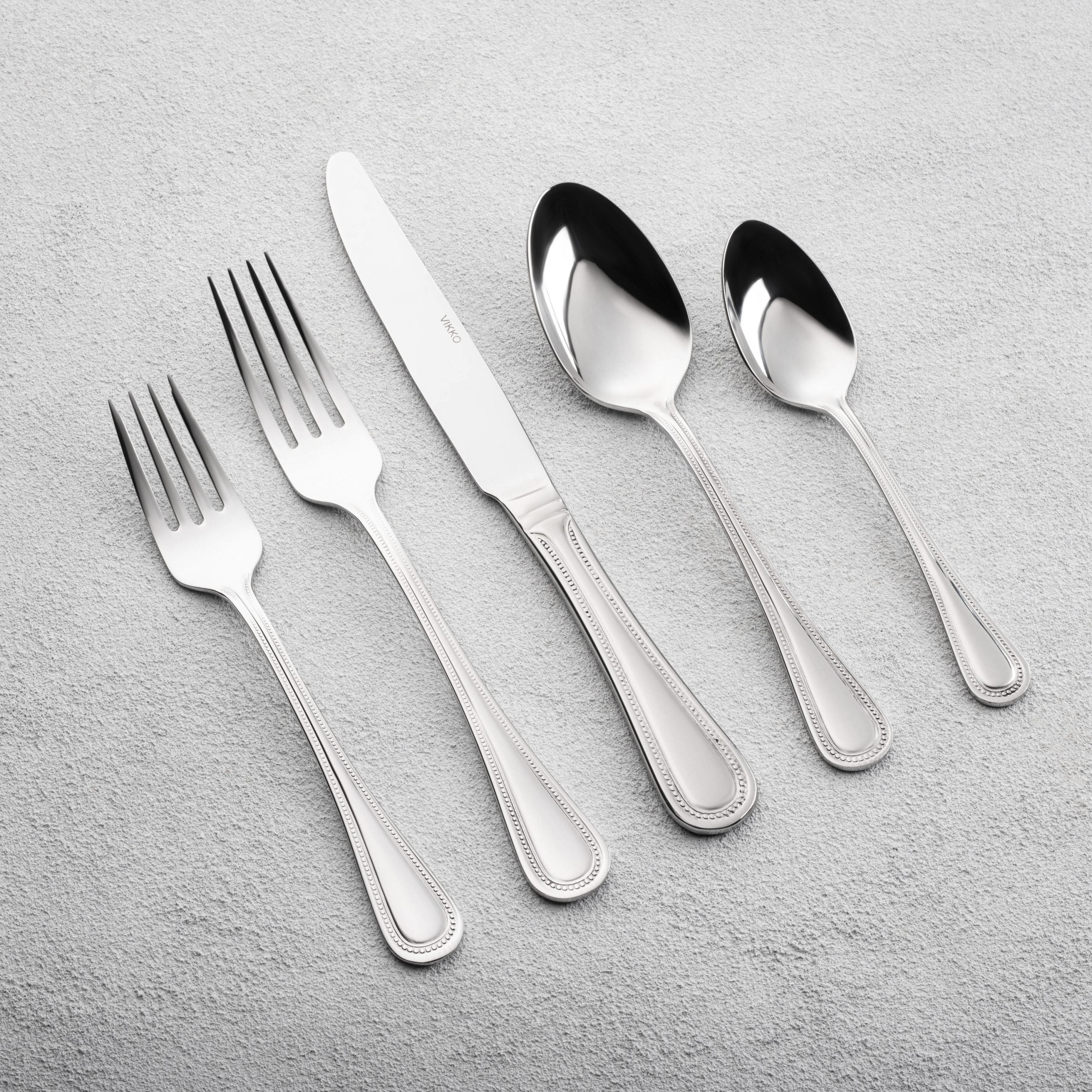 Vikko - Gems, Shiny Silver, 18/10 SS, 20 Pc Flatware Set - Gift Box Window UPC 5.05669E+12 SKU