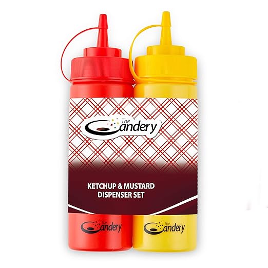 LHU - Hot Dog Accessories Set, Ketchup and Mustard Squeeze Bottles