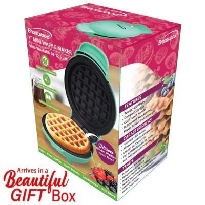 Non-Stick 5” Mini Maker for Waffles, Keto Chaffles, Hash Browns, and More, Blue