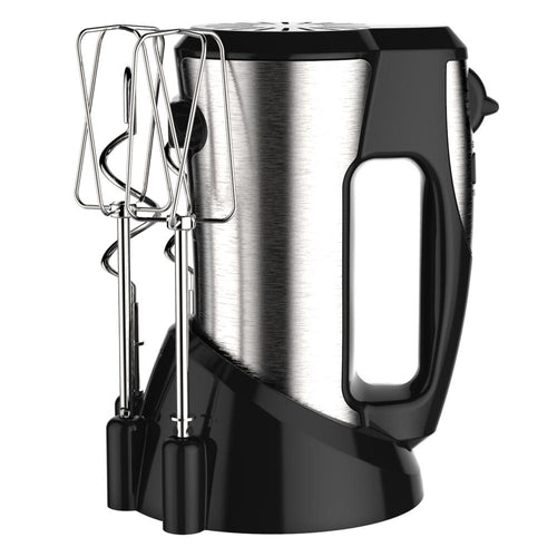 250W 5-Speed Hand Mixer with Storage Stand for Mixer, Beaters and Hooks - Stainless Steel