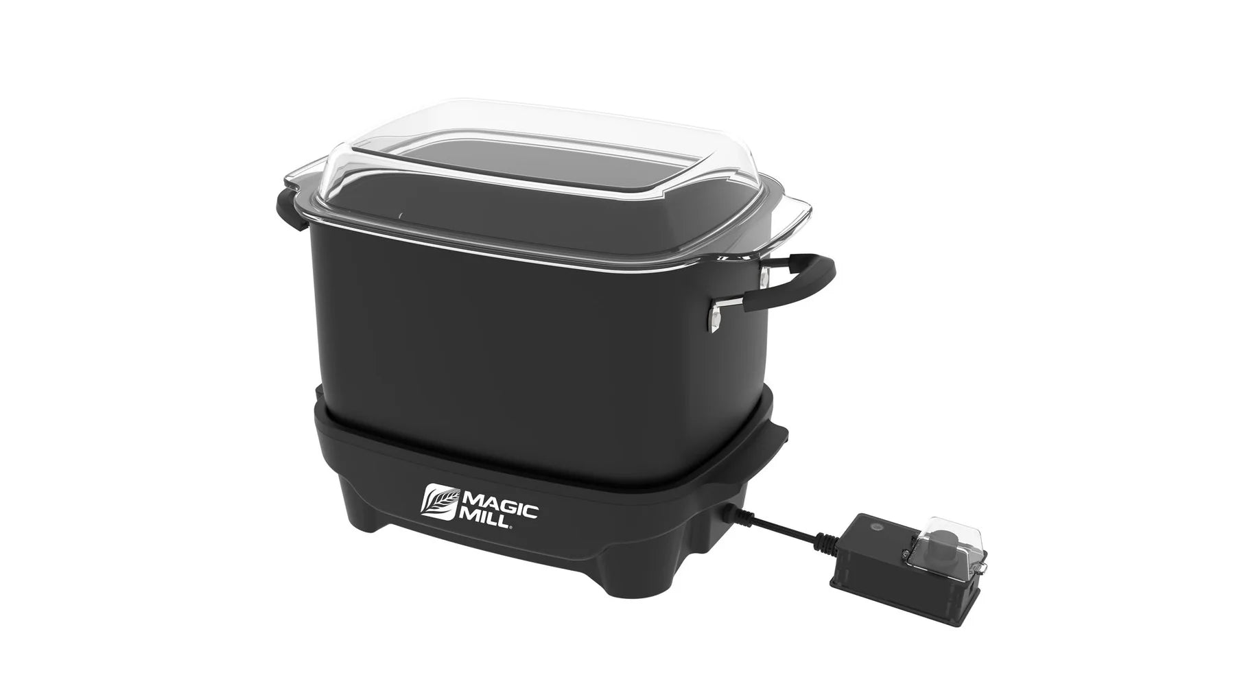 MAGIC MILL 12 QT black SLOW COOKER WITH FLAT GLASS COVER AND COOL TOUCH HANDLES