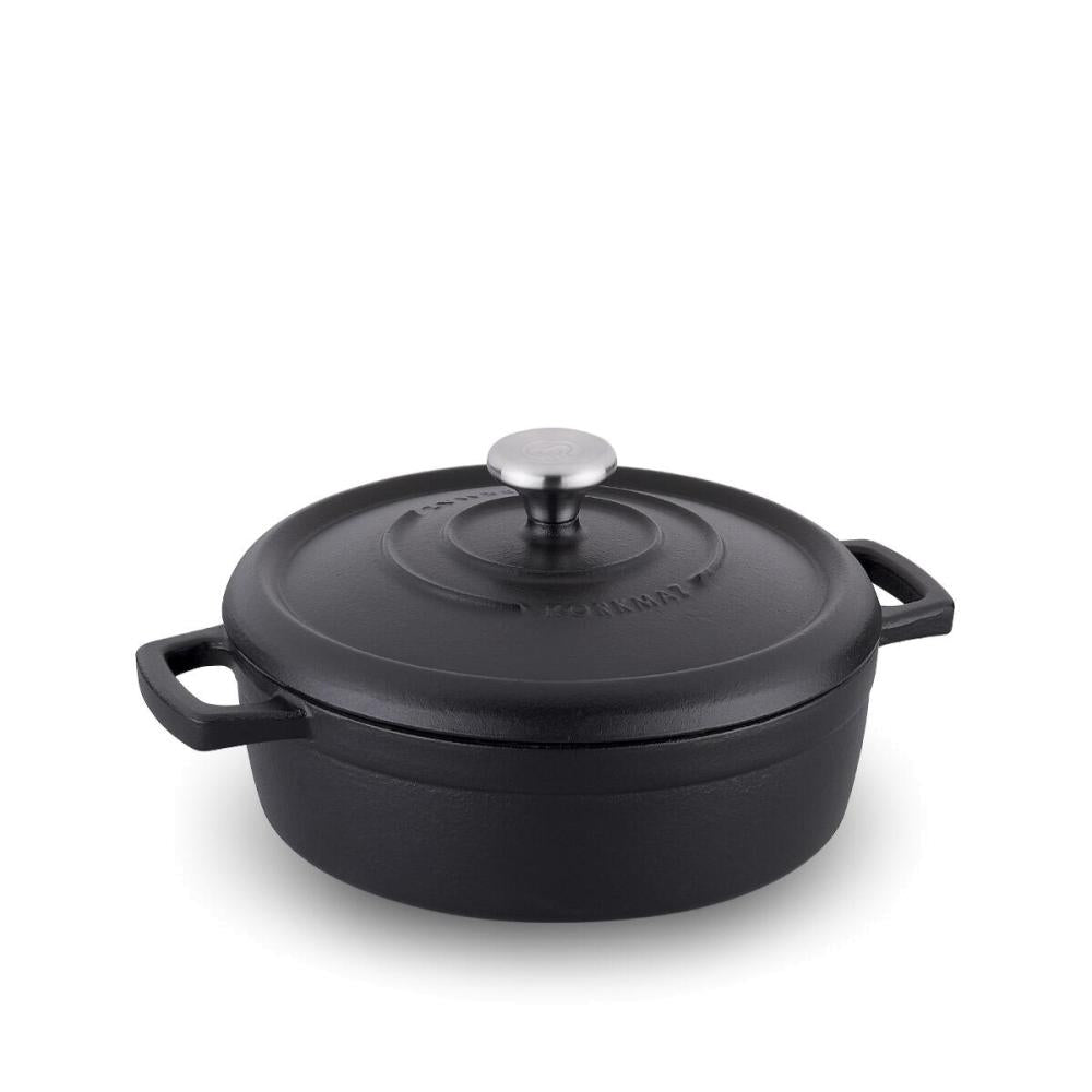 Casta Cast Iron Shallow Pot-Black