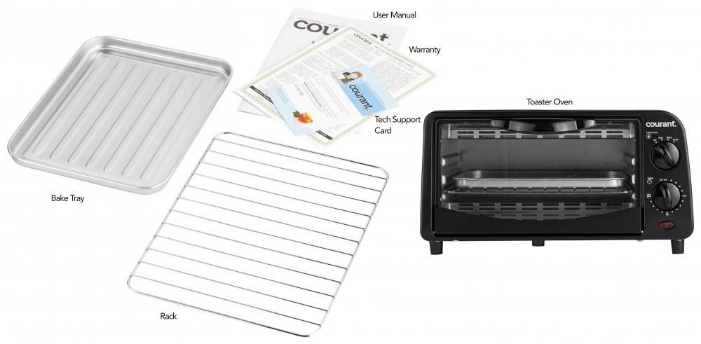 4-Slice Countertop Toaster Oven - Black