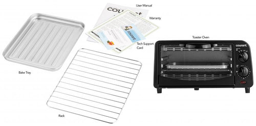4-Slice Countertop Toaster Oven - Black