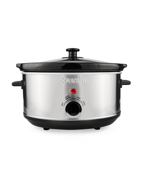 3.7 Quart Oval Slow Cooker, Stainless Steel