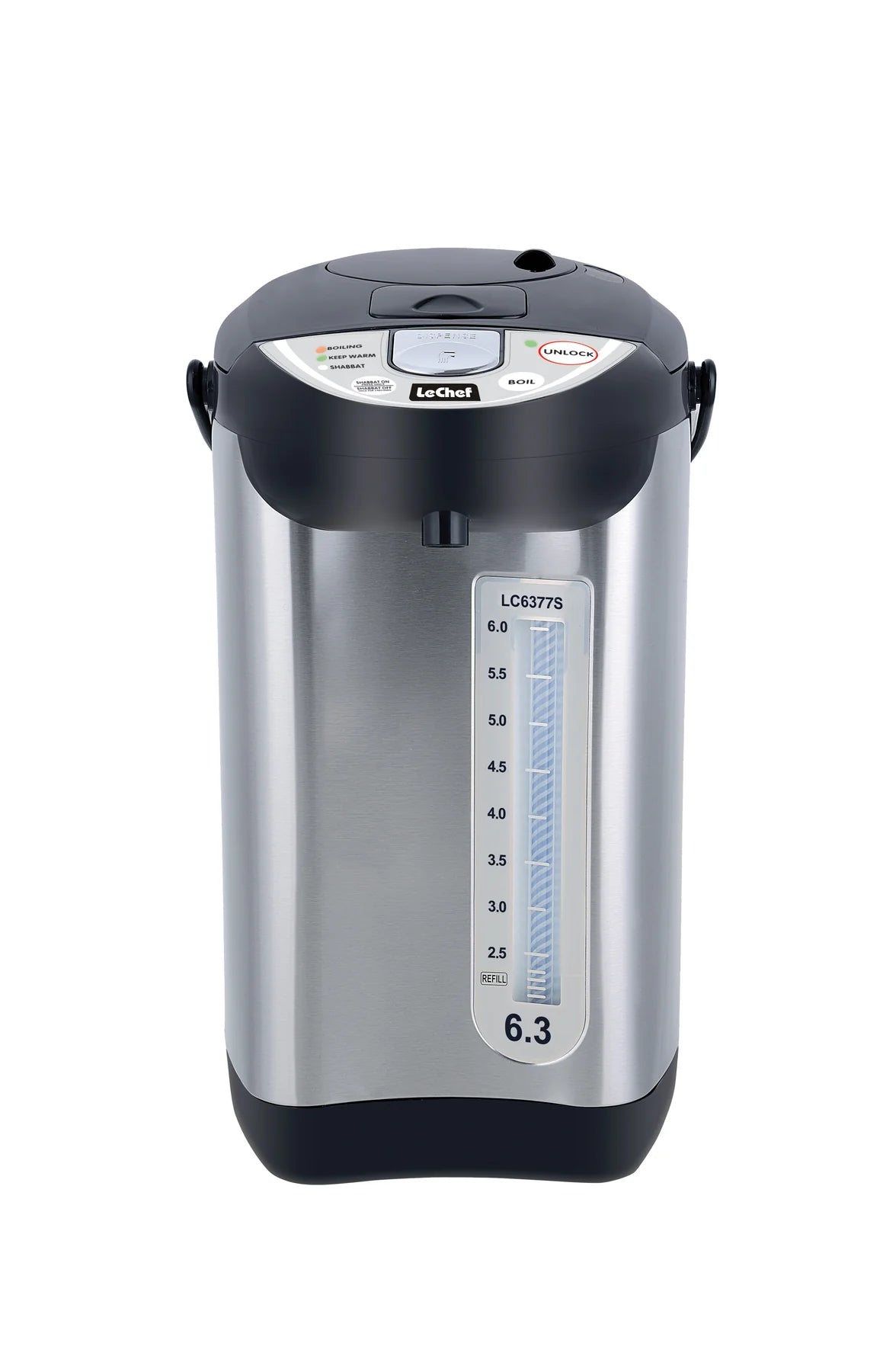 LE'CHEF ELECTRIC HOT WATER POT 6.0 QT  WITH SHABBAT MODE