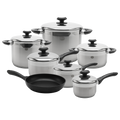 18/10 Tri-Ply Stainless Steel Cookware Set, Black